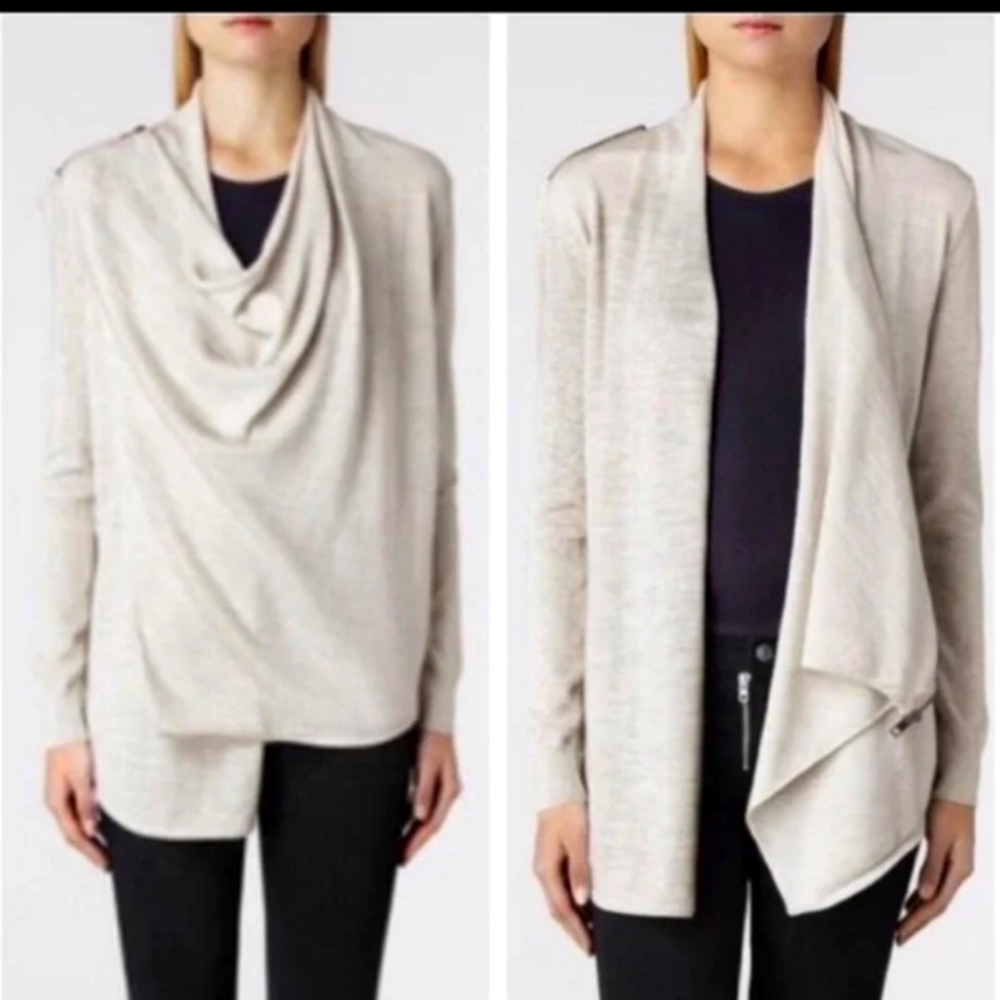AllSaints 💯% Wool Drina Drape Cardigan. Size: 2.